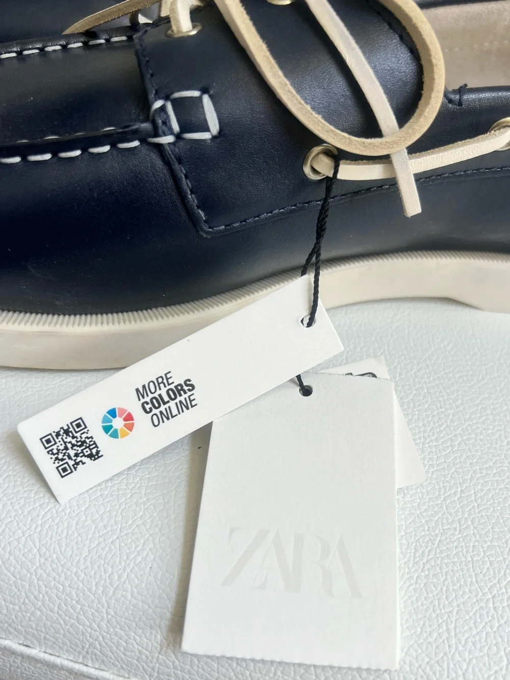 Zara navy leather